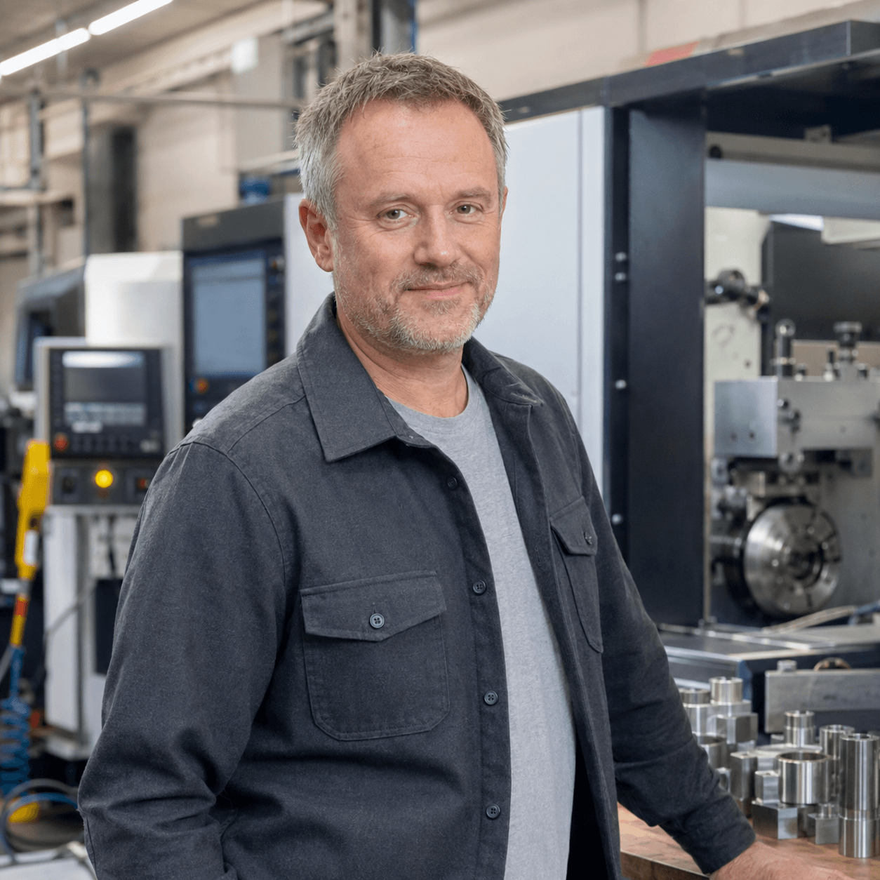 Customer Reference Manufacturing Plant Manager Representative portrait of a precision-manufacturing plant manager